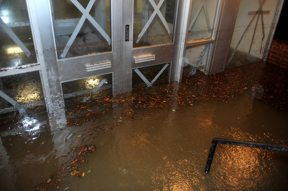 sewer flooded building